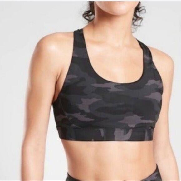 Athleta Camo Sports Bra - Black and Gray - Picture 2 of 6
